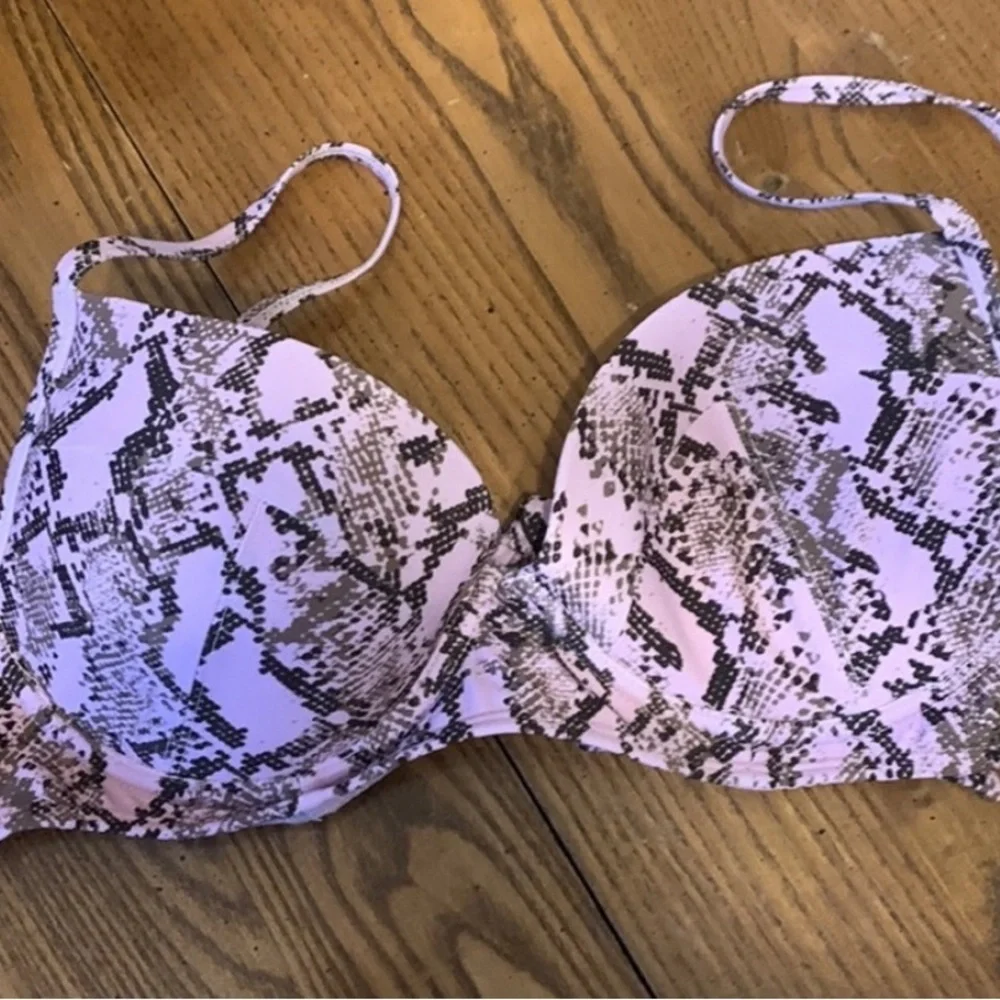 NWT Racheal Racheal Roy Python Pink Printed Underwire Bikini‎ Top Size Medium
